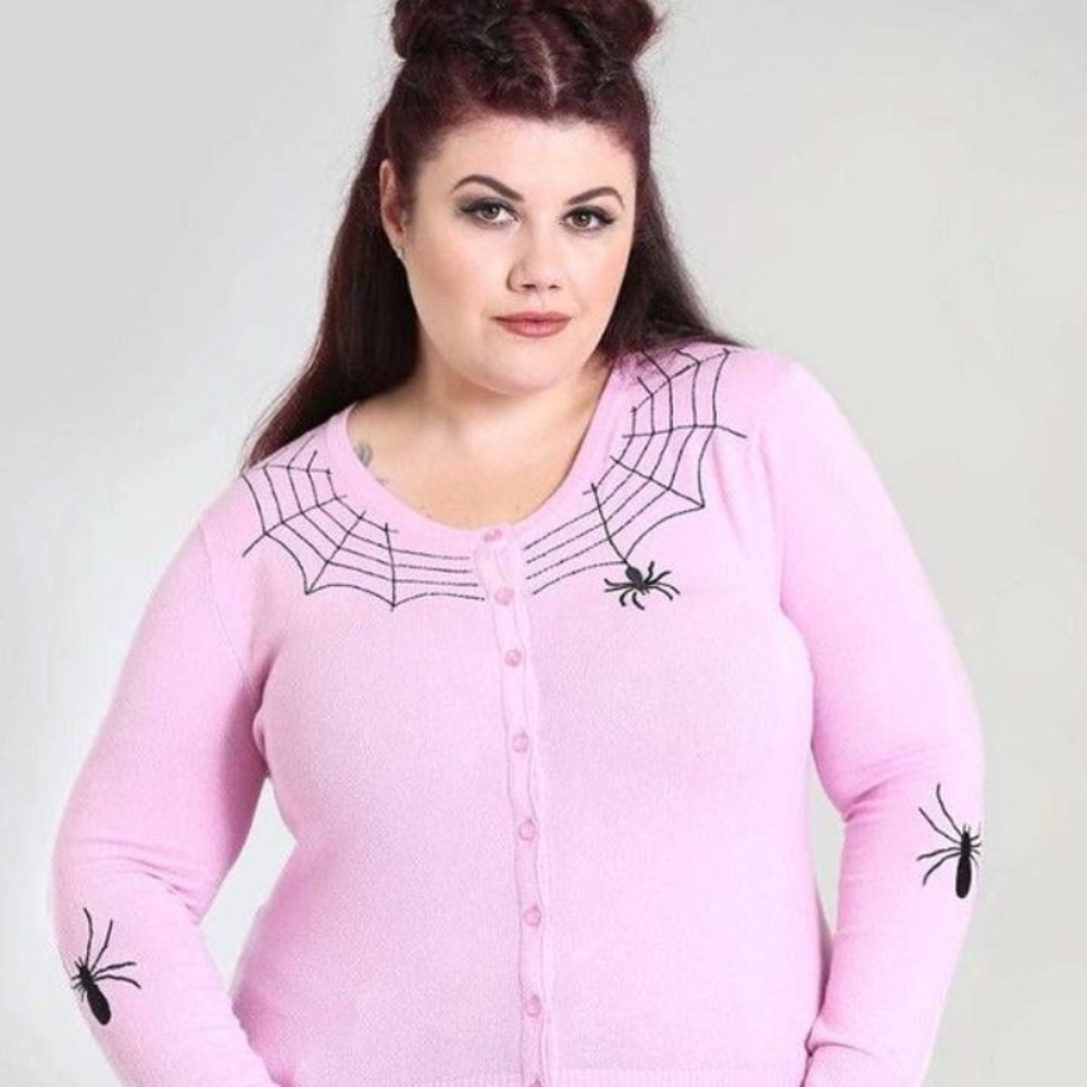 Hell Bunny Pink Spider Web Cardigan XL